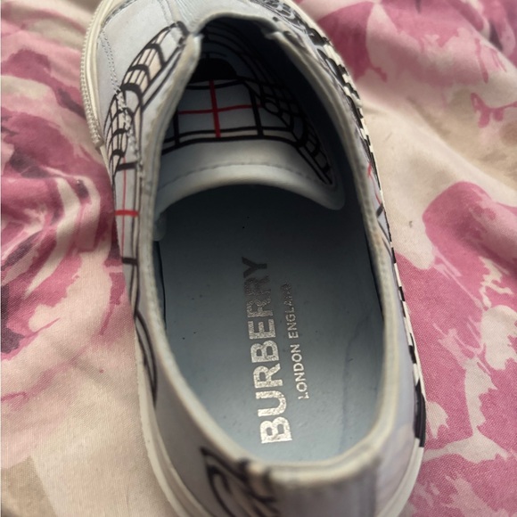 Burberry Light Blue Graphic Slip-On Shoes - Picture 3 of 5